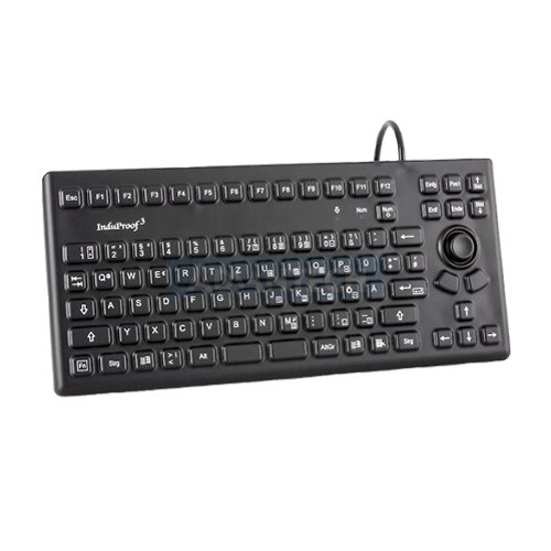 Indukey TKG-086-MB-IP68-BLACK-USB, TKG 86 Key IP68 Mouse Button Black (USB)